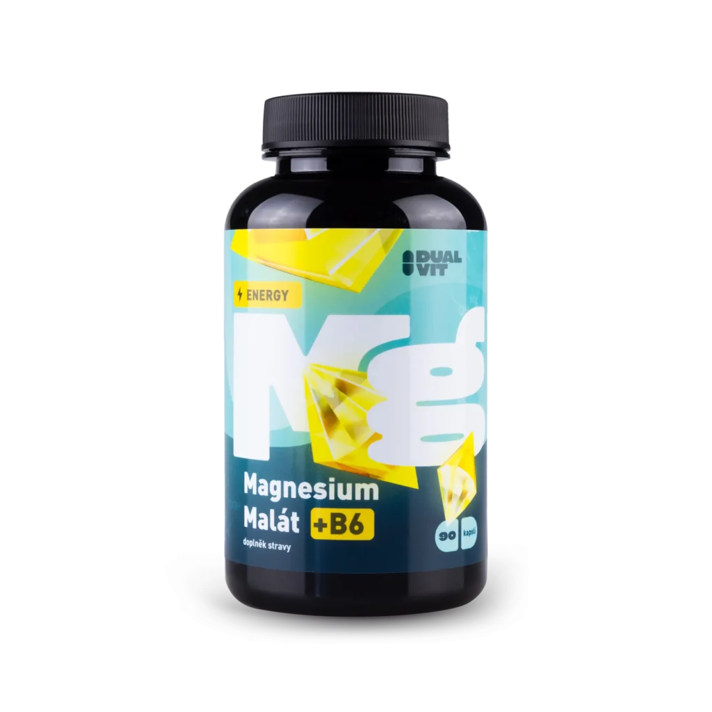 Magnesium Malát 1000 mg, Elementární Hořčík 150 mg + Vitamín B6, 90 kapslí